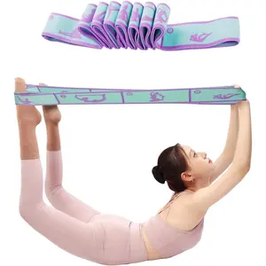 Elastic Yoga Stretching Strap  Guide with 9 Loops, Stretch Strap for Ballet, , , Stretch Band for Physical , Dance, Pilates, Gymnastics