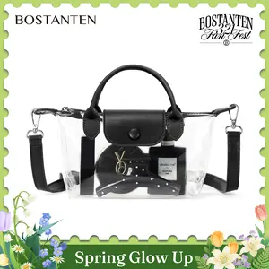 BOSTANTEN Clear Bag for Stadium Approved Small Crossbody Purse Handbags for Concerts Sports Events Leather SpringStatements