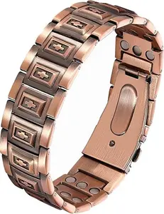 Copper Cross Bracelet for Men,Magnetic Therapy Bracelet Copper Jewelry with Powerful 3800 Gauss Magnets