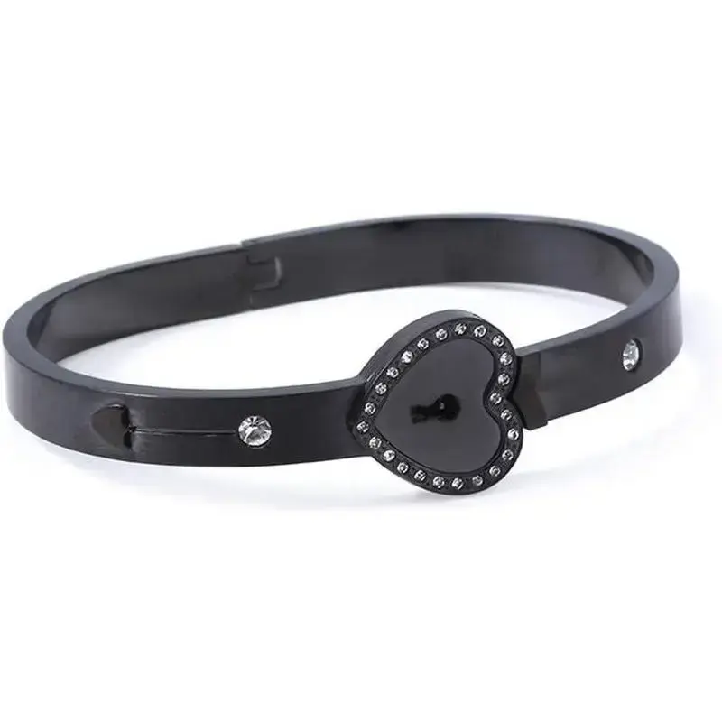 Lock Bracelet and Key Necklace - Titanium Steel Couples , Romantic for Valentines Day, Birthday, Christmas, Wedding, Anniversary Lock Bracelet and Key Necklace - Titanium Steel Couples , Romantic for Valentines Day, Birthday, Christmas, Wedding, Anniversary