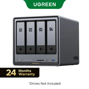 UGREEN NASync DXP4800 Plus 4-Bay Desktop NAS, Intel Pentium Gold 8505 5-Core CPU, 8GB DDR5 RAM, 128G SSD, 1*10GbE, 1*2.5GbE, 2*M.2 NVMe Slots Diskless,TikTokShopSpringGlowUp,Greenish