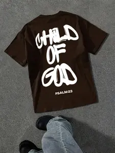 Men's Fashionable Street Graphic Short Sleeve Loose T-Shirt, Black