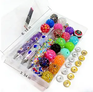 Random DIY 20mm Rhinestone Beaded Pen Making Kit Glitter Rhinestone Beads Tools Set Bling Custom Pen Craft Gift for Her outdoorfun