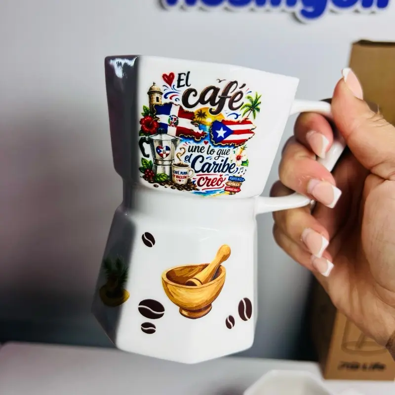 12 oz Coffee Mug - Puerto Rico and Dominican Republic Themed Single Island Style Drinkware