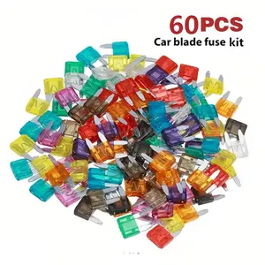 60Pcs Car Fuse Assortment Kit, 60 Blade Fuses Automotive– Replacement for RV Camper Boat Truck 5A 10A 15A 20A 25A 30A)