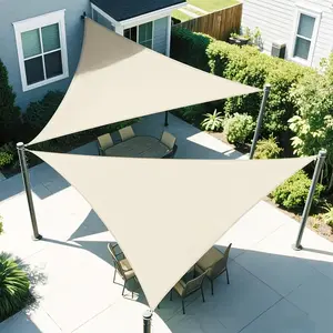 Large Triangle Sunshade Sail, UV Protection, Suitable for Carport, Balcony, Pool, Garden, Multiple Sizes Available