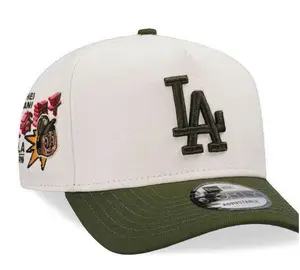 Dodgers New Era 9FORTY Snapback Cap, Dark Green Flat Brim Hat with White LA Logo