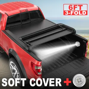 Truck Tonneau Cover For 2016-2022 Toyota Tacoma 6FT Bed Soft Tri-Fold On Top