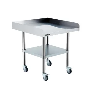 30x36 Inch Stainless Steel Work Table Commercial Food Prep Table with Wheels & 3-Sided Fixed Backsplash & Height-Adjustable Undershelf, Heavy-Duty Workbench for Restaurant Garage