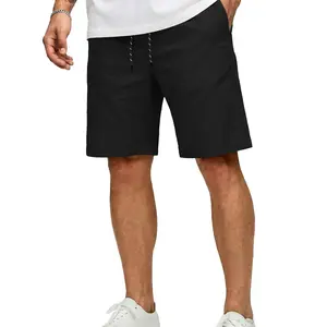 COOFANDY Mens Casual Shorts Cotton Drawstring 9 inch Chino Shorts Stretch Elastic Waist Summer Beach Golf Shorts