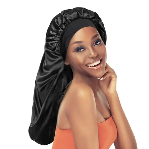 Studio Limited Women's Satin Sleep Bonnet for Adults - Extended Size for Long Braids, Satin Material, Moisturizing, Frizz Control, Oil Barrier, Hair Protection, Silky Haircare Headband