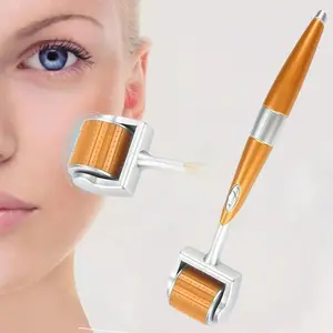 Titanium Alloy Micro Needle Roller Zgts192, 0.25/0.5/1.0/1.5mm Facial Massager with Plastic Handle, Multi-Functional Reusable Beauty Tool for Face and Hair Care