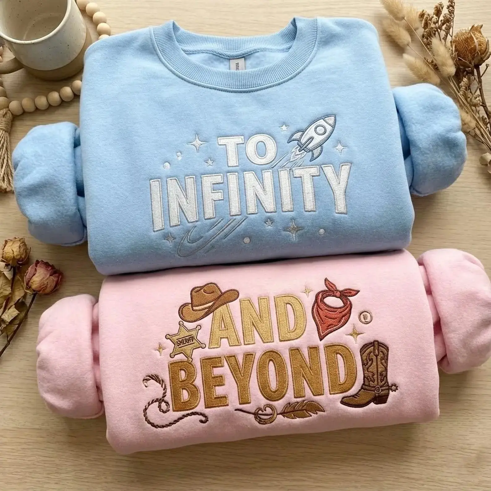 To Infinity and Beyond Embroidered Sweatshirt, Buzz and Woody Shirt, Gift For fan