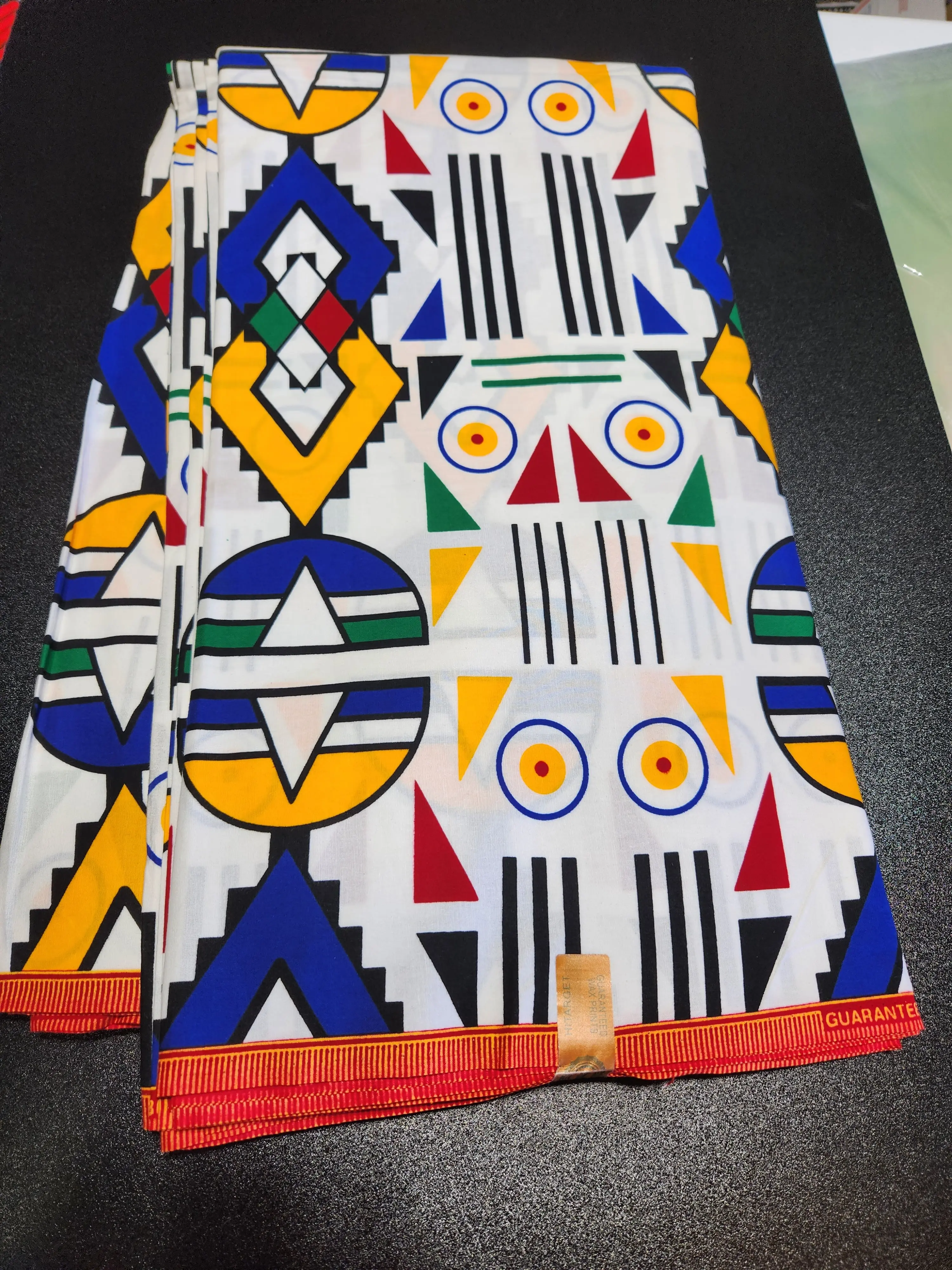 White Tribal Ankara Print Cotton Fabric, African Clothing Material, Double Sided Print, 6yd, Dry Clean Only