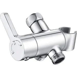 High  All Metal 3 Way Shower Diverter Valve with Hand Shower Holder, G1/2 Shower  Splitter, Shower Arm Diverter, Bathroom Universal Shower System Replacement Part (Chrome)