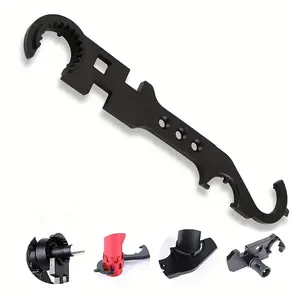 HUAPUDA 1Pc 8 In 1 Wrench AR15/M4 Outdoor Field Multifunctional Combination Wrench High Hardness Tools All-steel Metal Big Wrench