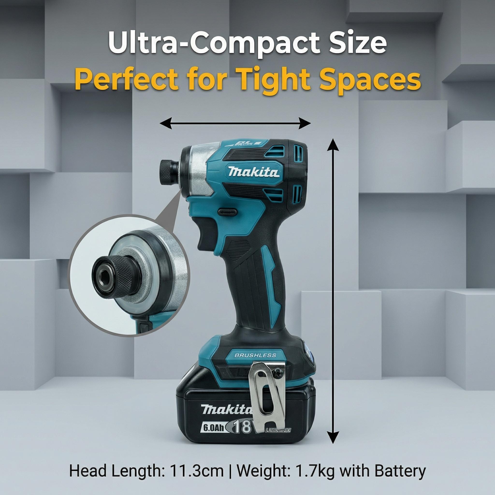 Makita DTD173 Brushless Impact Driver Drill Kit With Battery Charger  Construction Fastening professional power tool  impact wrench powertools high torque