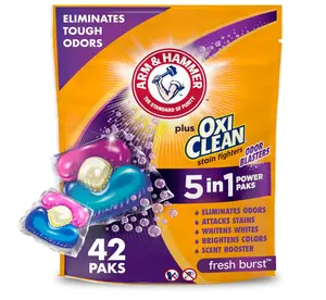 OxiClean With Odor Blasters Laundry Detergent 5-IN-1 Power Paks, 42CT (Packaging may vary)