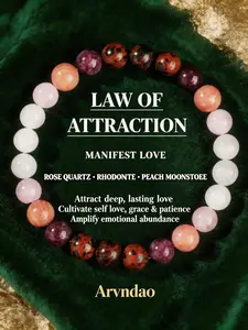 Law of Attraction Energy Bracelet: Heart Chakra Healing Stones