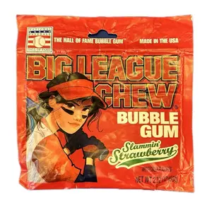 Big League Bubble Gum Slammin Strawberry - Snack - Strawberry Flavor Sweet Fruity Sweet Fruity Candy Bonbon