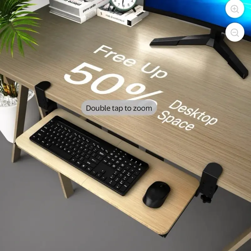 Ergonomic Under-Desk Keyboard Tray 25.6" W x 9.45" D Free Up 50% Desktop Space for Keyboard Mouse & Essentials