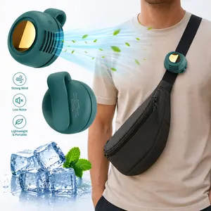 [SummerVibes]Ntaanoo Portable Silent Mini Bladeless Electric Fan,Adjustable 3-speed Suspended Waist Fans,Phone Cooling Fan,Rotating BodyFan Suitable for Outdoor Travel,rechargeable personal fan,handheld turbo fan,Perfect Gift