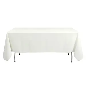 Premium Polyester 54"x96" Rectangle Tablecloth Ivory - Durable 220GSM Stain-Resistant Fabric Table Cover