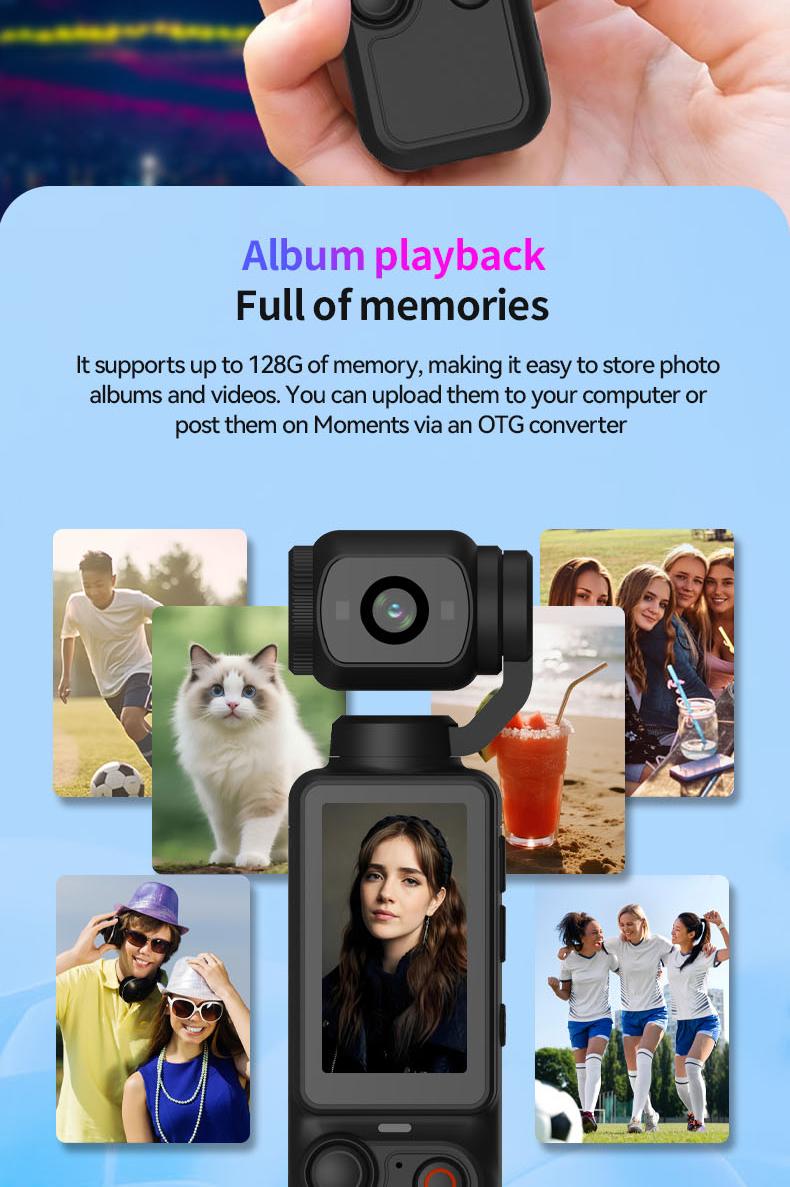 Ultra HD Portable Camcorder with 180° Rotating Lens & Smooth Stabilization | Handheld Anti-Shake Camera for Vlogging, Travel & Daily Recording | USB Rechargeable, Durable & Compact