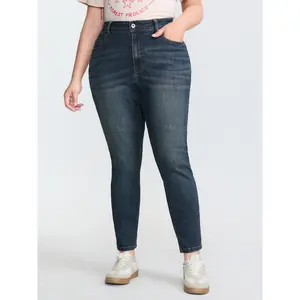 BLOOMCHIC Women's Plus Size Pull-On Stretchy Mid-Rise Skinny-Fit Jeans, Size M-6X, 2026 Summer Pick for Mothers 2026 Summer Vibes