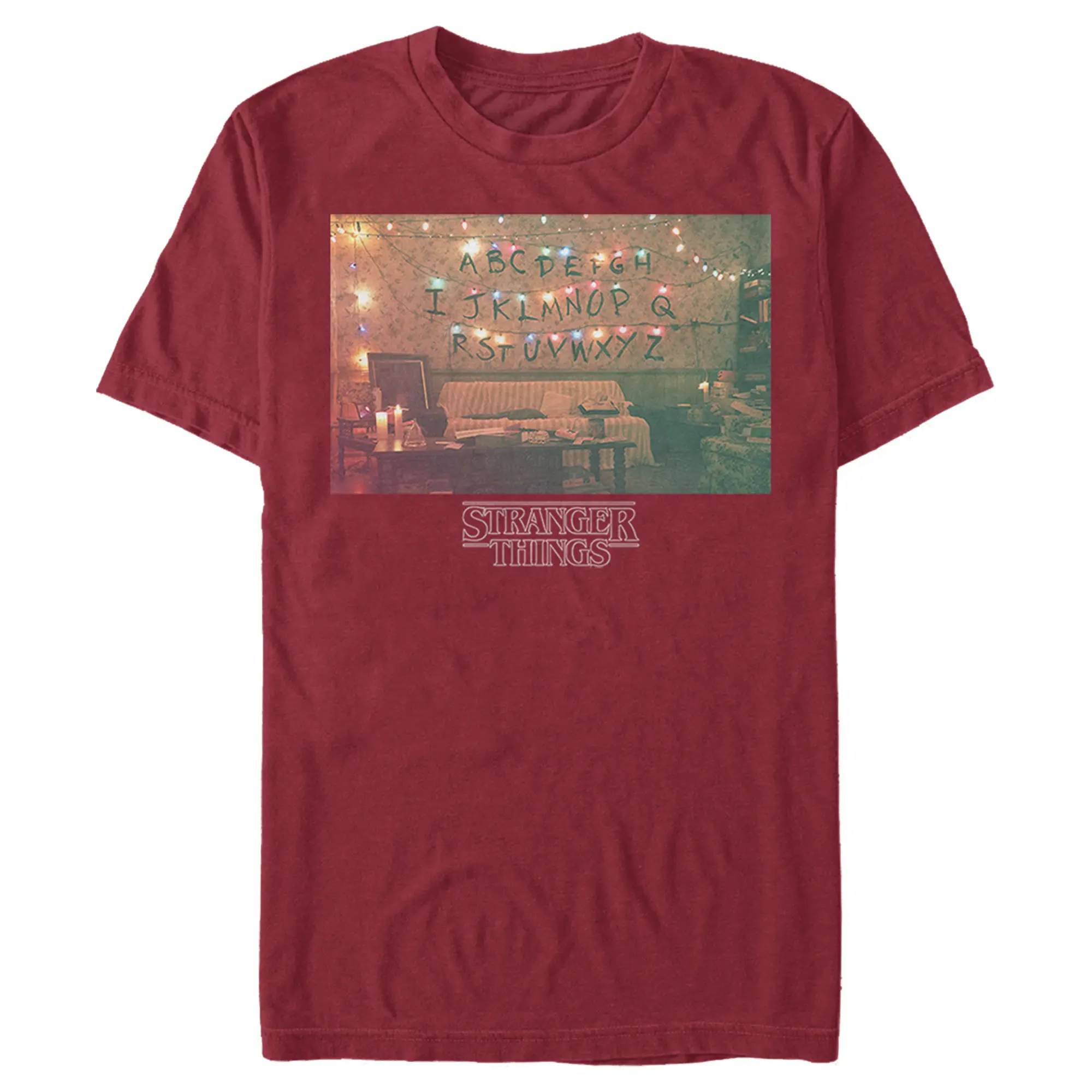 Men's Stranger Things Christmas Lights Portrait T-Shirt
