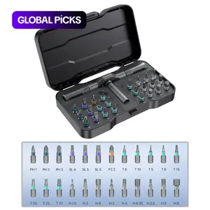 24 in 1 DIY Screwdriver Set, 1 Set Switchable Screwdriver Shape Magnetic Screwdriver Set, Compact and Portable Ratchet Screwdriver Set, Home Repair Tool Box, Multipurpose Screwdriver Kit #GLOBAL PICKS