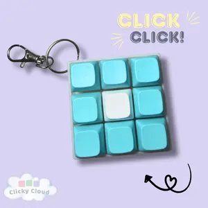 Mechanical Clicky Fidget, Keyboard Switch, ASMR Fidget, Stim Toy, Button Clicker Keyboard Fidget, 9 Key Caps, DIY