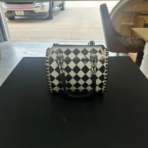 MINI Speedy Bag Black/White Checkered Pattern for Women