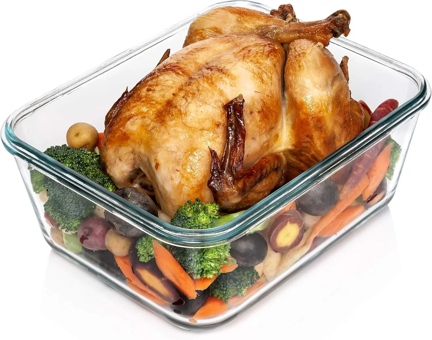 3300 ml/ 112 oz LARGE Glass  Container with Locking Lid. Ideal for Storing , vegetables or fruits. Baking Casserole, Lasagna, Baking Or Roasting chicken and lot of other tasty .