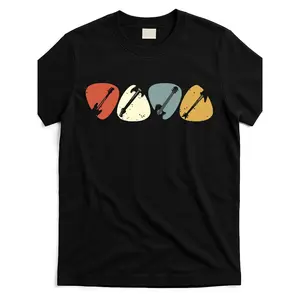 Vintage Guitar Pick Electric Bass T-Shirt 100% Cotton Soft Casual Unisex Guitarist Musician Short Sleeve Graphic Tee