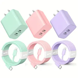 For iPhone 14 Charger Fast Charging, [MFI Certification] 40W Dual Port wall Charger Block with 6Ft USB C to Lightning Cable for iPhone 14 ProMax/13Pro/12 Mini/11/XS/XR/X/SE