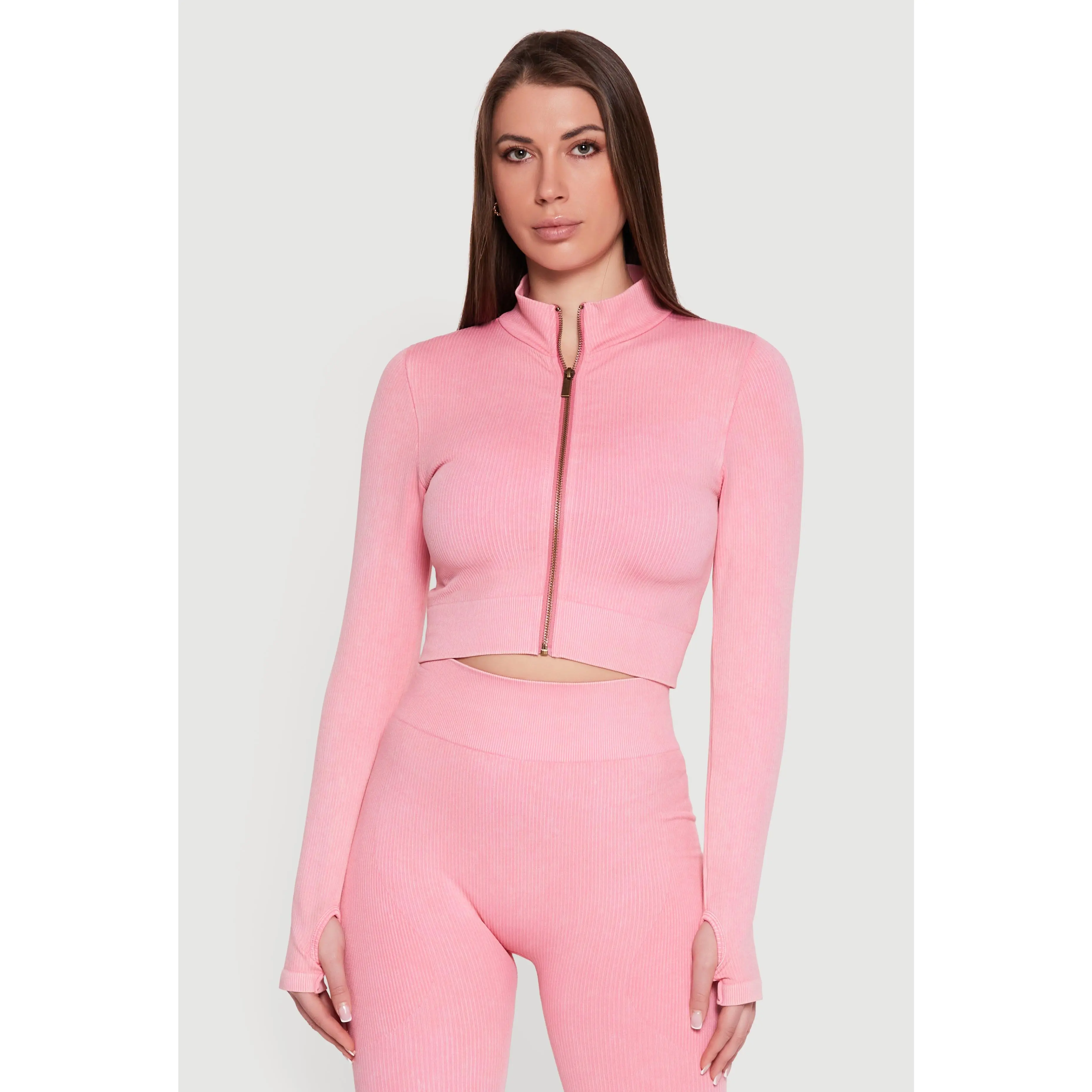 Compression Rib Seamless Cropped Active Jacket