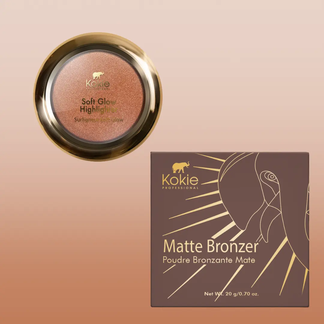 Kokie Professional Soft Glow Highlighter & Matte Bronzer Duo