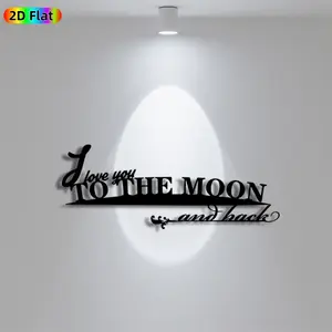 1pc Romantic "I Love You to the Moon and Back" Metal Wall Art, Romantic "I Love You to the Moon and Back" Statue Mural, Iron Craft, Perfect for Bedroom, Boudoir, Love Alcove Decor, Artistic Metalwork, Valentine's Decor, Ideal Gift for Romantic Souls