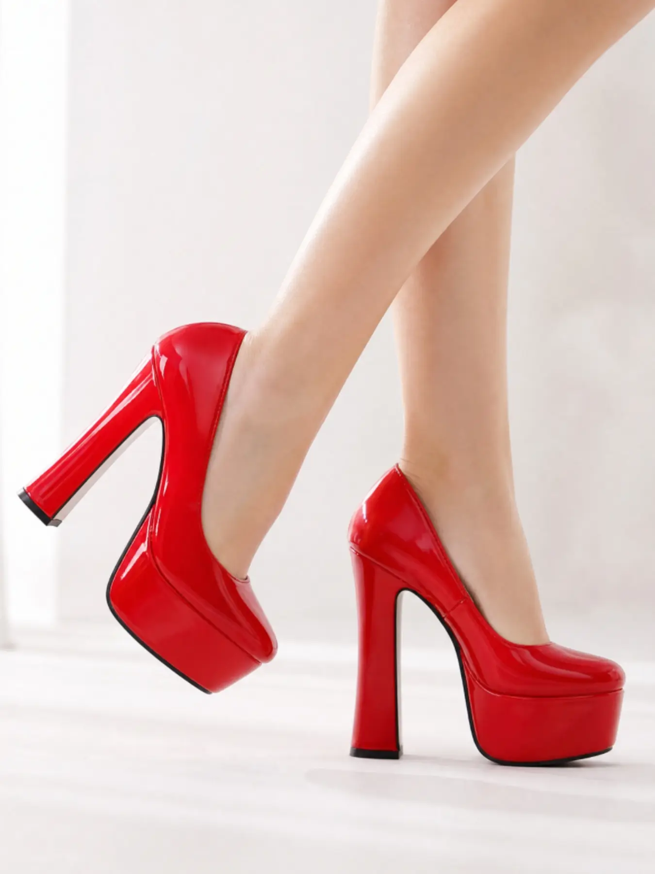 Fashionable Stylish Elegant Platform High Heels for Women – Comfortable Chunky Block Heel, Slip-On Pumps, Party & Evening Shoes, Multiple Colors