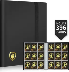 9 Pocket, Fabmaker 396 Pockets Trading Card Binder, Premium Collector Card Album for Standard Cards, Side Loading Card Collection Folder for Game Cards, Sport Cards, Black