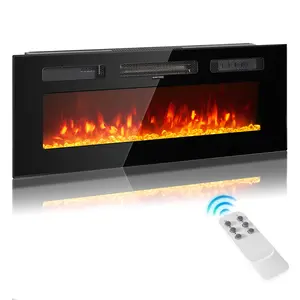 [ONLY FIREPLACE] oneinmil DIY Electric Fireplace Insert, 1500W Recessed & Freestanding Electric Fireplace , Remote & Touch Panel Control, Adjustable Flame Effect, 8H Timer  Indoor Use (NO Mounting Bracket, TV Stand NOT Included) heater for home