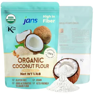 Jans Organic Coconut Flour 1.1lb | Gluten-Free | Certified Organic | Keto, Paleo, & Vegan Friendly | Flour Substitute for Low Carb | High Fiber | Unbleached & Unrefined (1 Pack)