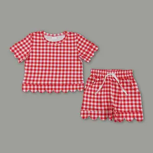 Girls Red Gingham Summer Outfit