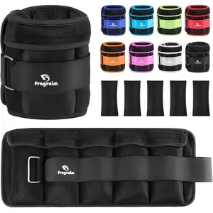 Adjustable Ankle Weights 1-3/4/5/6/8/10/12/15/20 LBS with Removable 1.2 lbs Sandbags - Durable Mercerized Cotton, Moisture Absorbing Material
