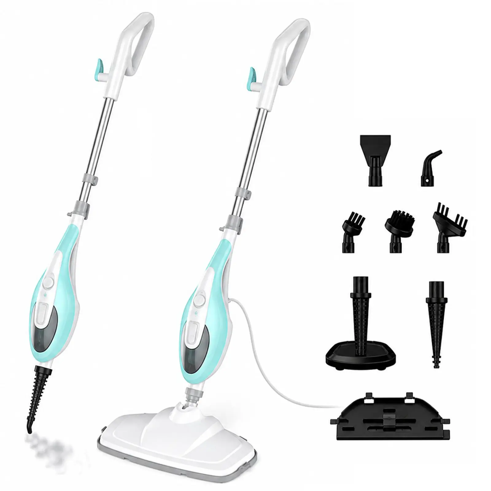10-in-1 Multi Surface Steam Mop, 1550W Detachable Handheld Steam Cleaner, 16.4FT Cord, 2 Washable Pads for Hardwood, Tile Cleaning