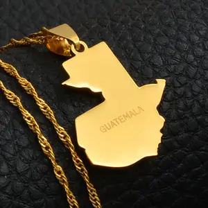 Guatemala Map Necklace - Flag Gifts Pride Jewelry for Men and Women