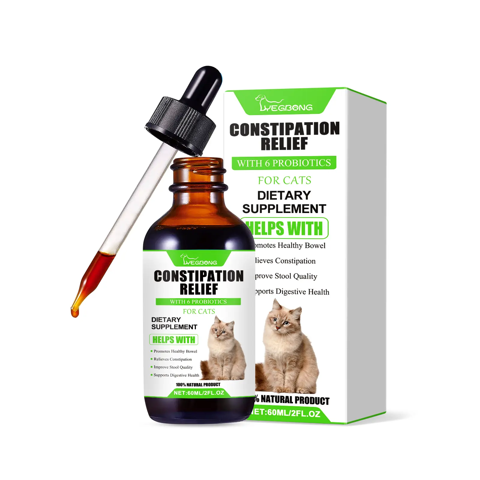 Probiotic Drops for Cats, Kitty Nutritional Supplement with Probiotics for Gut Health daily cat probiotics cat digestion support