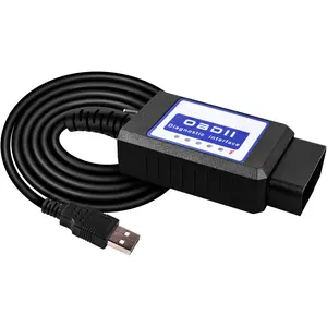 OBD2 Adapter FORSCans VINT-TT55502 ELMconfig ELM327   for All Windows Compatible with Ford  F150 F250 and Light Pickup  Scan Tool, Code Reader MS-CAN HS-CAN  Black