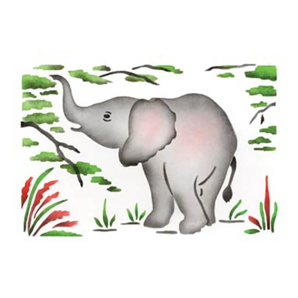 Baby Elephant Wall Stencil